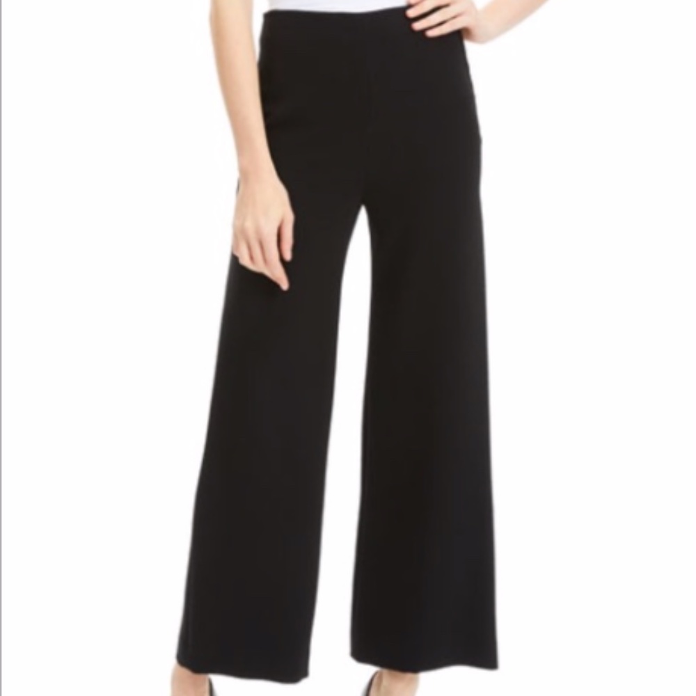 Theory black crop culotte dress pant size 4